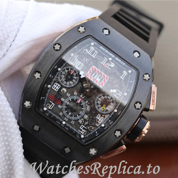 Richard Mille Replica RM011 Rubber strap 50MM - WatchesReplica.is