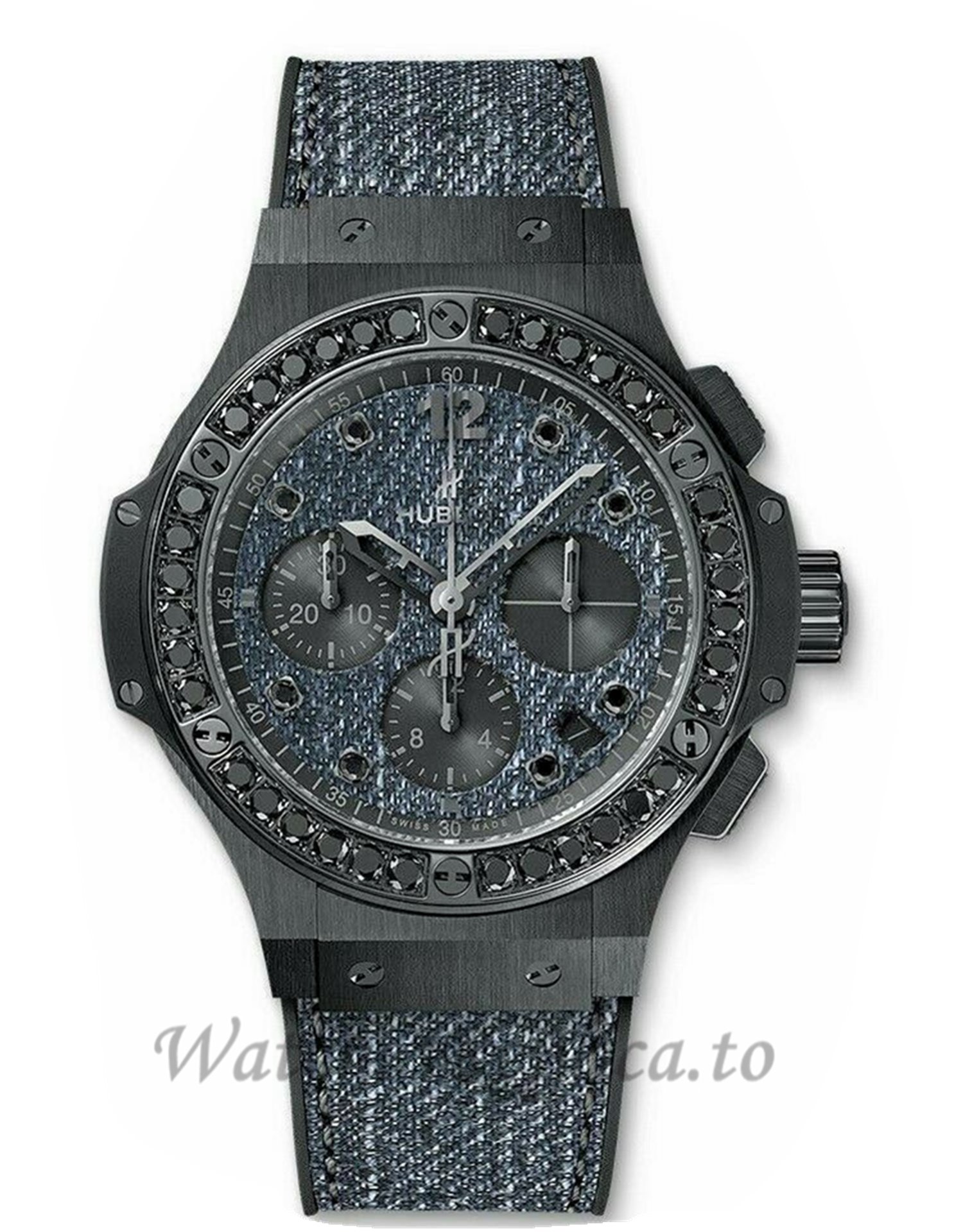 Hublot Replica Big BangJean Ceramic Black Diamond Chronograph 341.CX.2740.NR.1200 - WatchesReplica.is