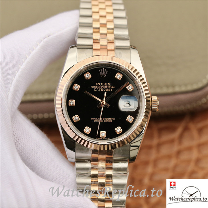 Swiss Rolex Datejust Replica 116231-0056 Stainless steel strap 36MM - WatchesReplica.is