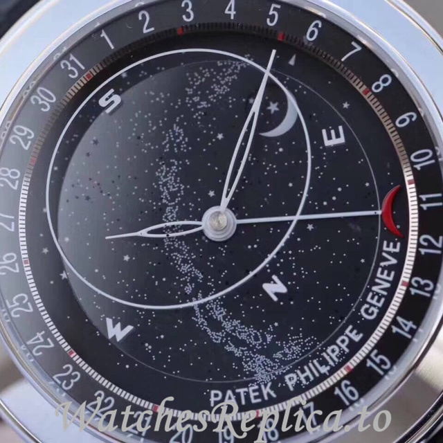 Patek Philippe Replica Complications 6102 Leather strap 44MM - WatchesReplica.is