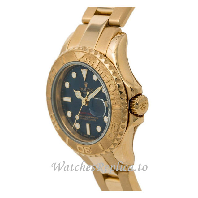 Replica Rolex Yacht-Master 169628 B 29MM Yellow Gold strap Ladies Watch - WatchesReplica.is