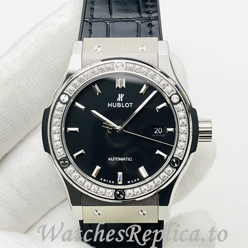 Hublot Replica Big Bang Sang Bleu Leather strap 42MM - WatchesReplica.is