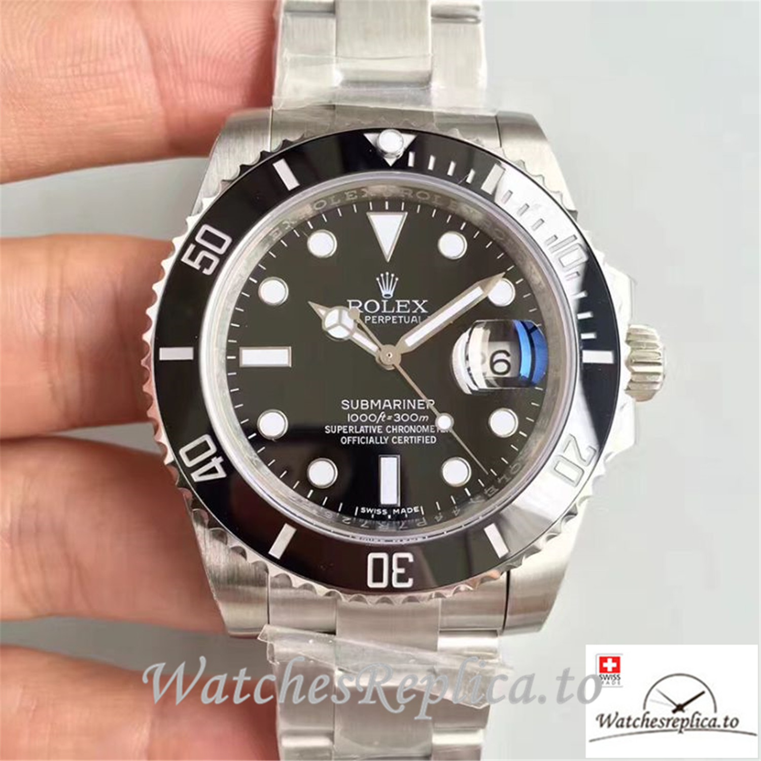 Swiss Rolex Submariner Replica 114060 Silver Strap 40MM - WatchesReplica.is