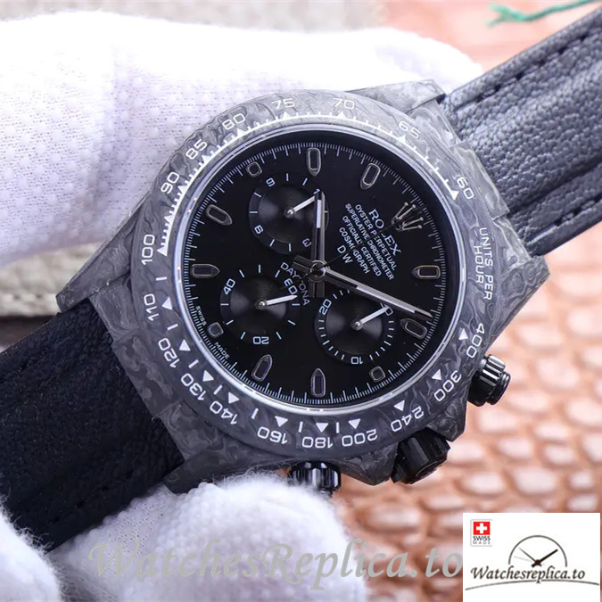 Swiss Rolex Daytona Replica Leather strap 40MM - WatchesReplica.is
