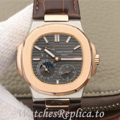 Patek Philippe Replica Nautilus 5712 Leather strap 40MM - WatchesReplica.is