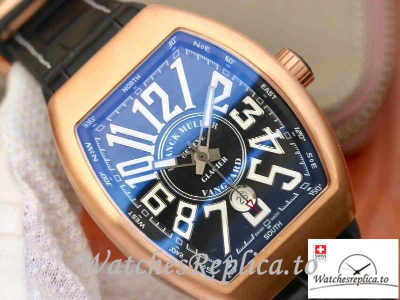 Swiss Franck Muller Vanguard Replica V45-02 Black Strap 45MM - WatchesReplica.is