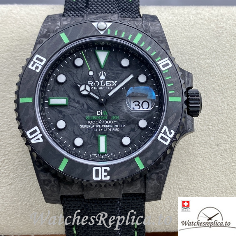 Swiss Rolex Sea Dweller Replica Canvas strap 40MM Green - WatchesReplica.is