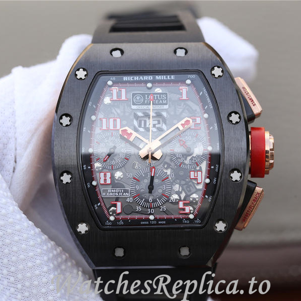 Richard Mille Replica RM011 Rubber strap 50MM - WatchesReplica.is