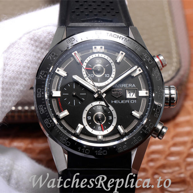 Tag Heuer Replica Carrera Rubber strap 43MM - WatchesReplica.is