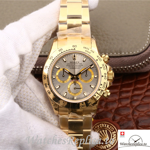 Swiss Rolex Daytona 116508 Yellow Gold strap 40MM - WatchesReplica.is