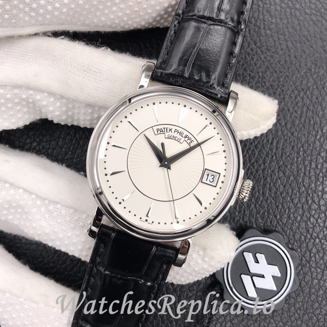 Patek Philippe Replica Calatrava 5153 Leather strap 38MM - WatchesReplica.is