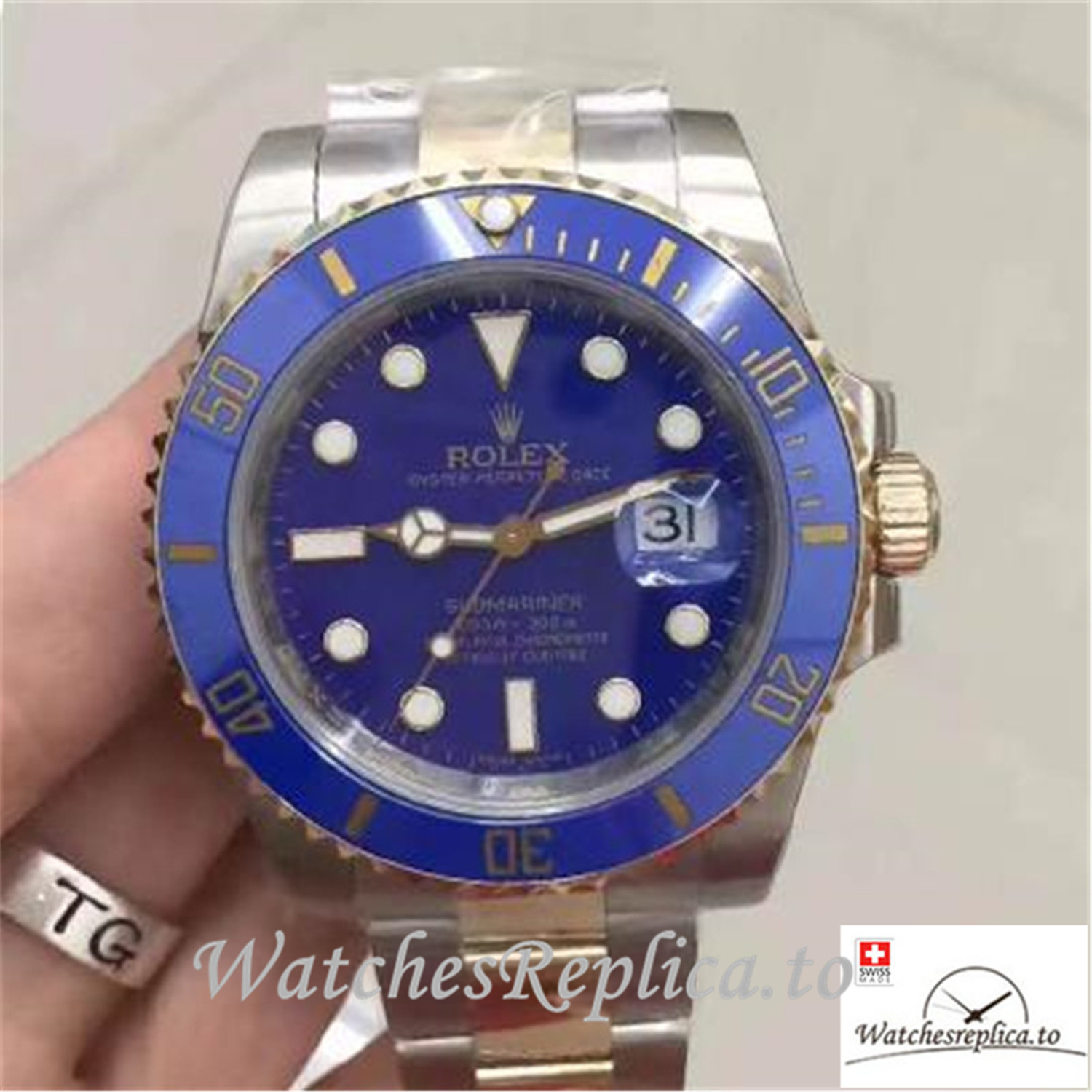 Swiss Rolex Submariner Date Replica 116613LB Blue Bezel 40MM - WatchesReplica.is