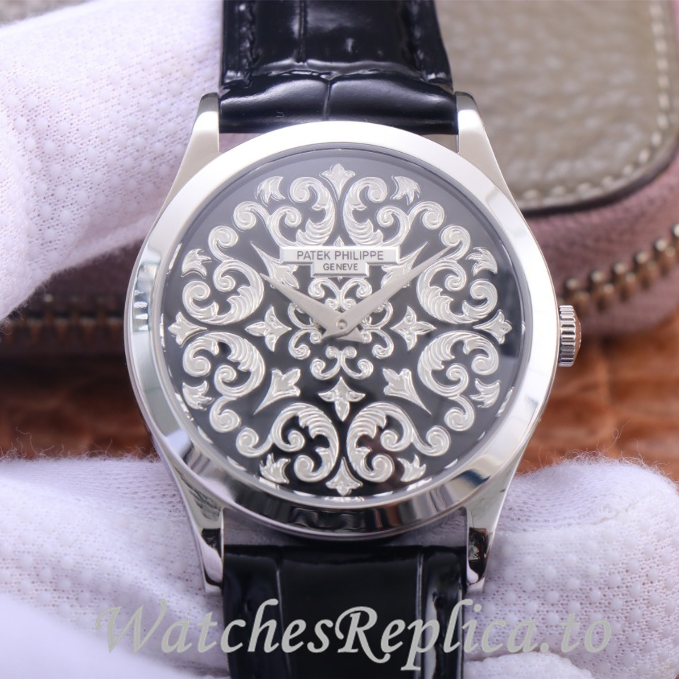 Patek Philippe Replica Calatrava 5088 Leather strap 38.6MM - WatchesReplica.is