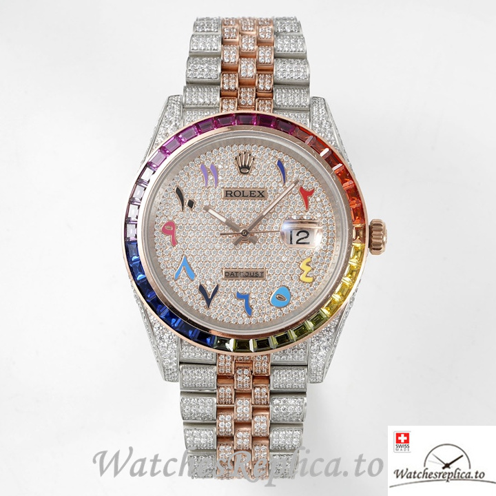 Swiss Rolex Datejust Replica 1263341 0018 Stainless steel strap 41MM Rose Gold - WatchesReplica.is