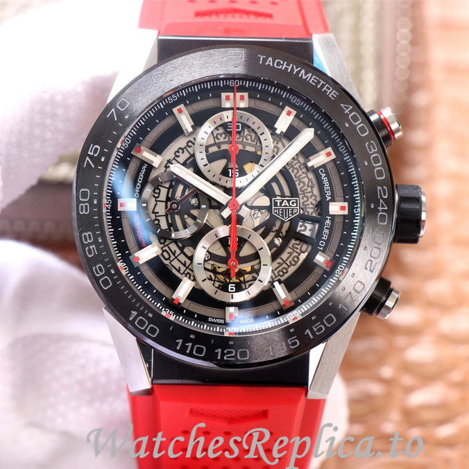 Tag Heuer Replica Carrera Rubber strap 45MM - WatchesReplica.is