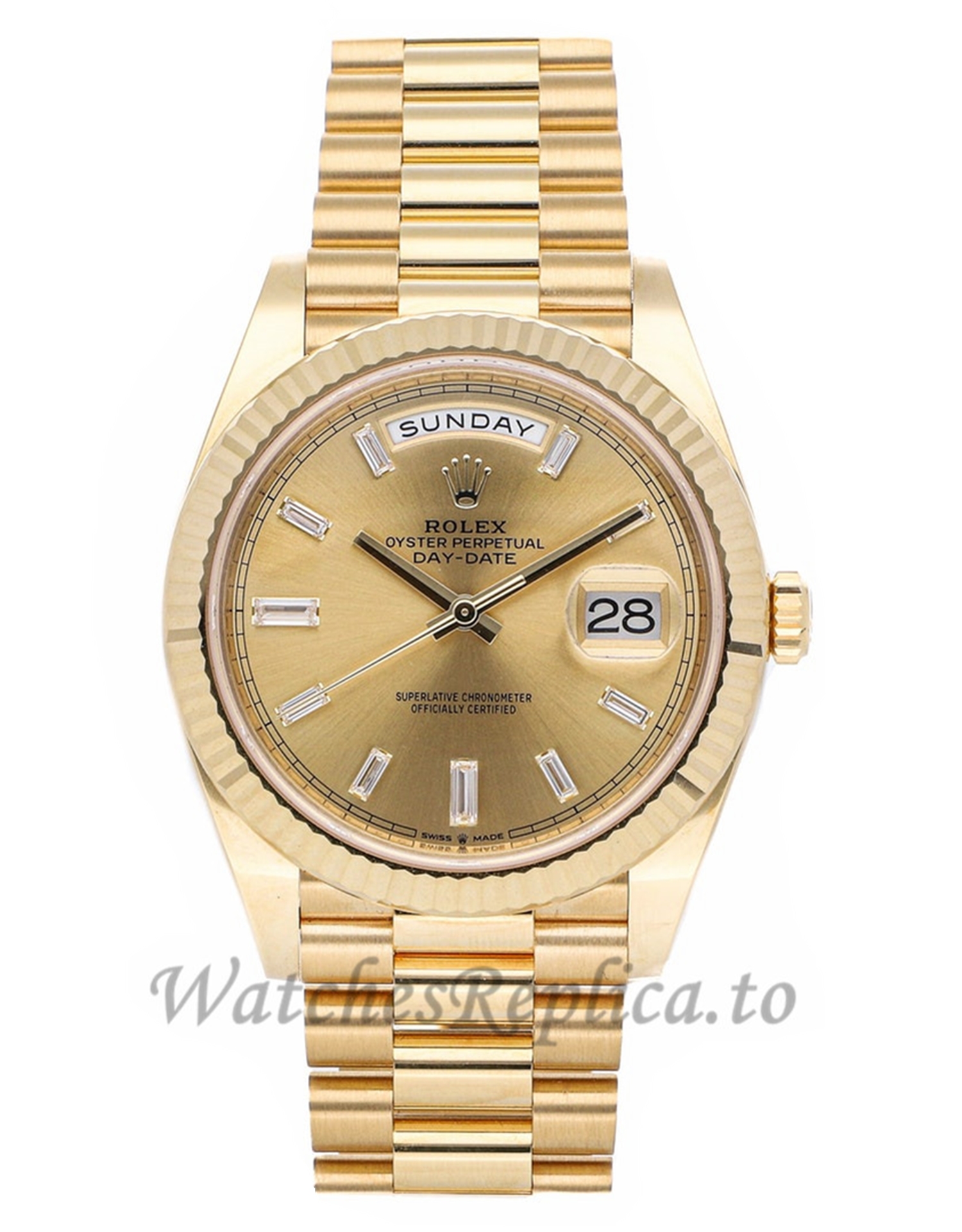 Rolex Replica Day Date Gold Dial 228238 - WatchesReplica.is