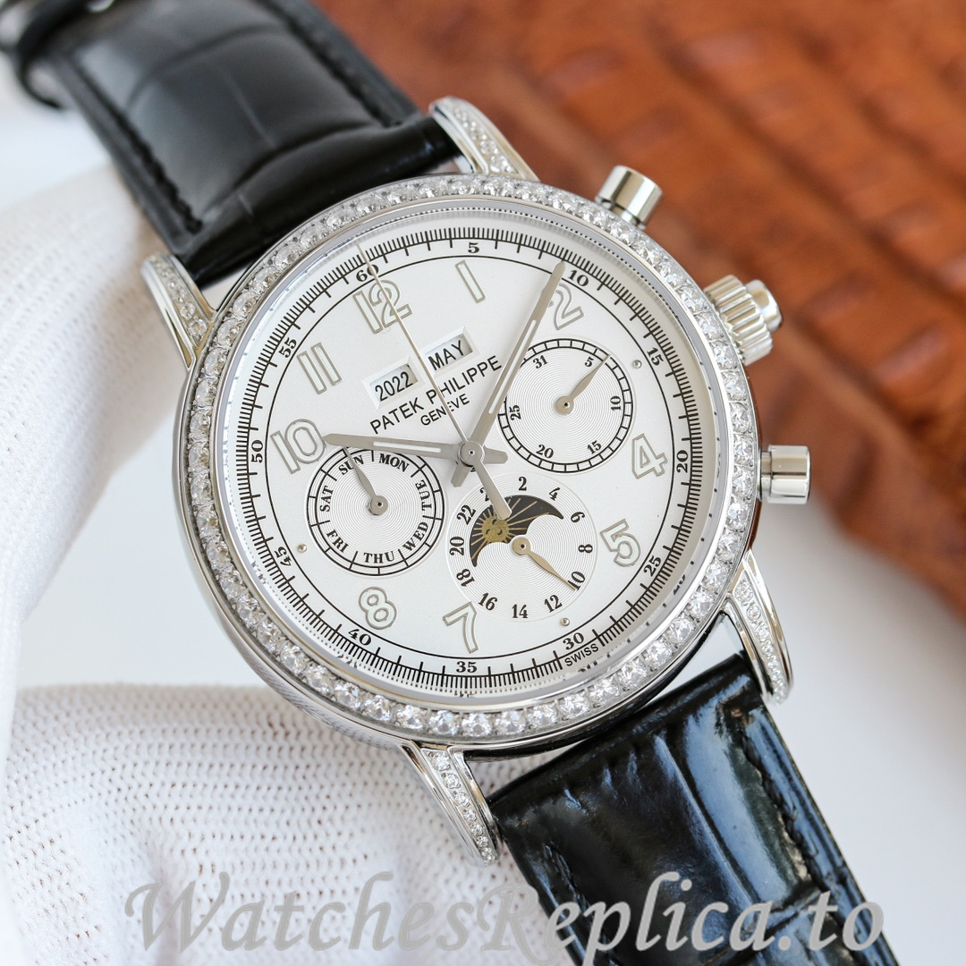 Patek Philippe Replica Complications Leather strap 41MM - WatchesReplica.is