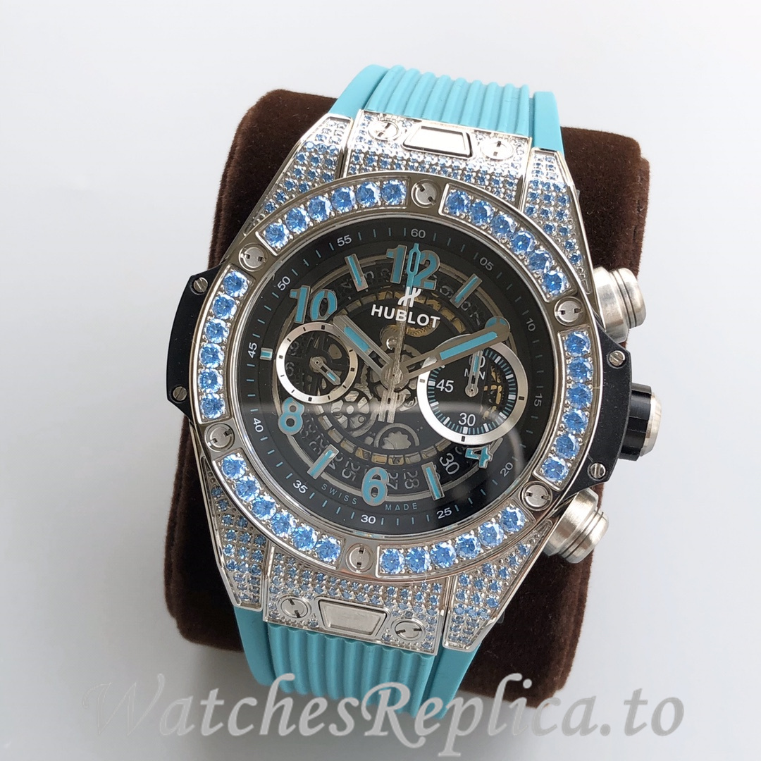 Hublot Replica Paraiba BIG BANG series Rubber strap 45MM - WatchesReplica.is