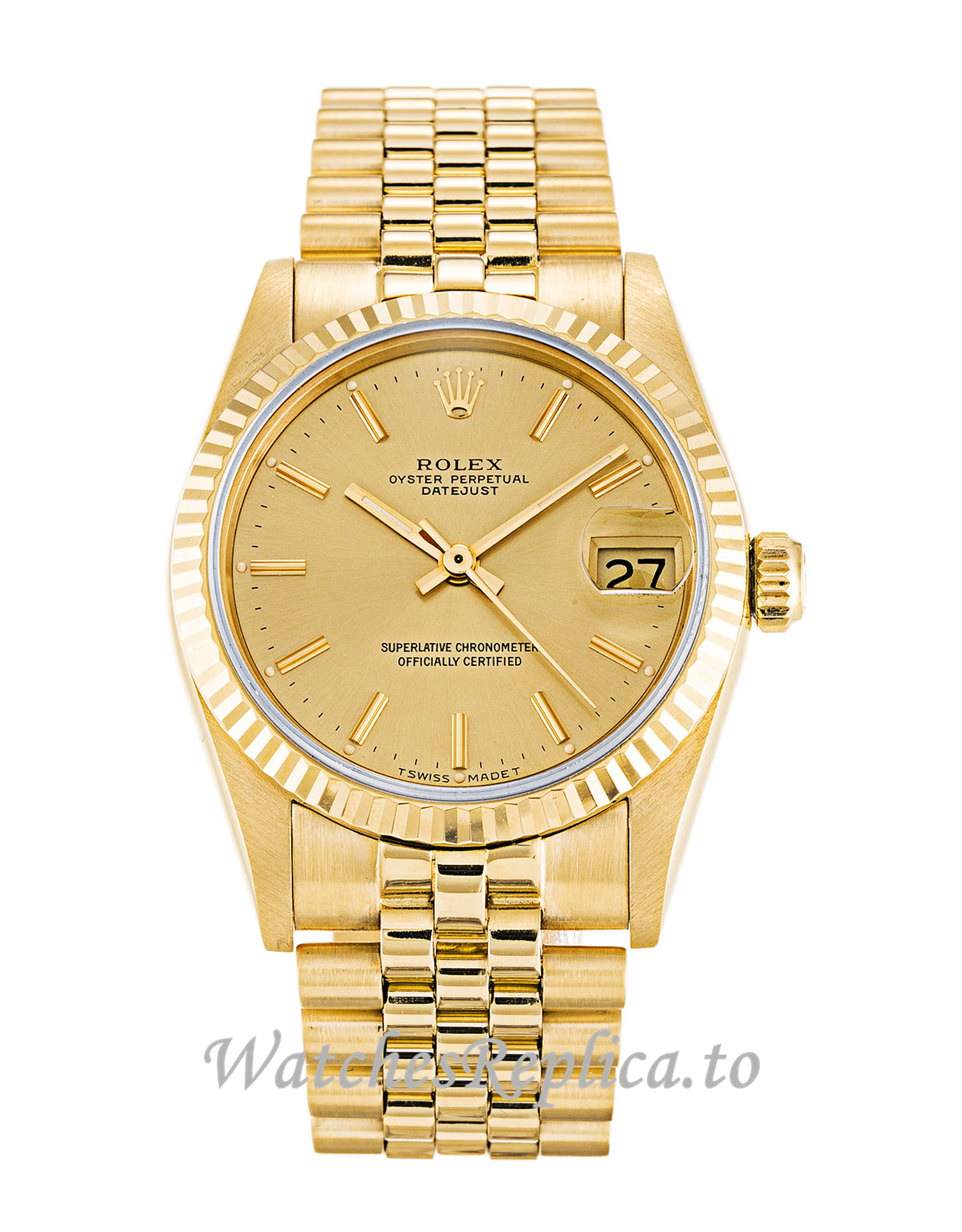 Rolex Mid Size Datejust Champagne Dial 68278 - WatchesReplica.is