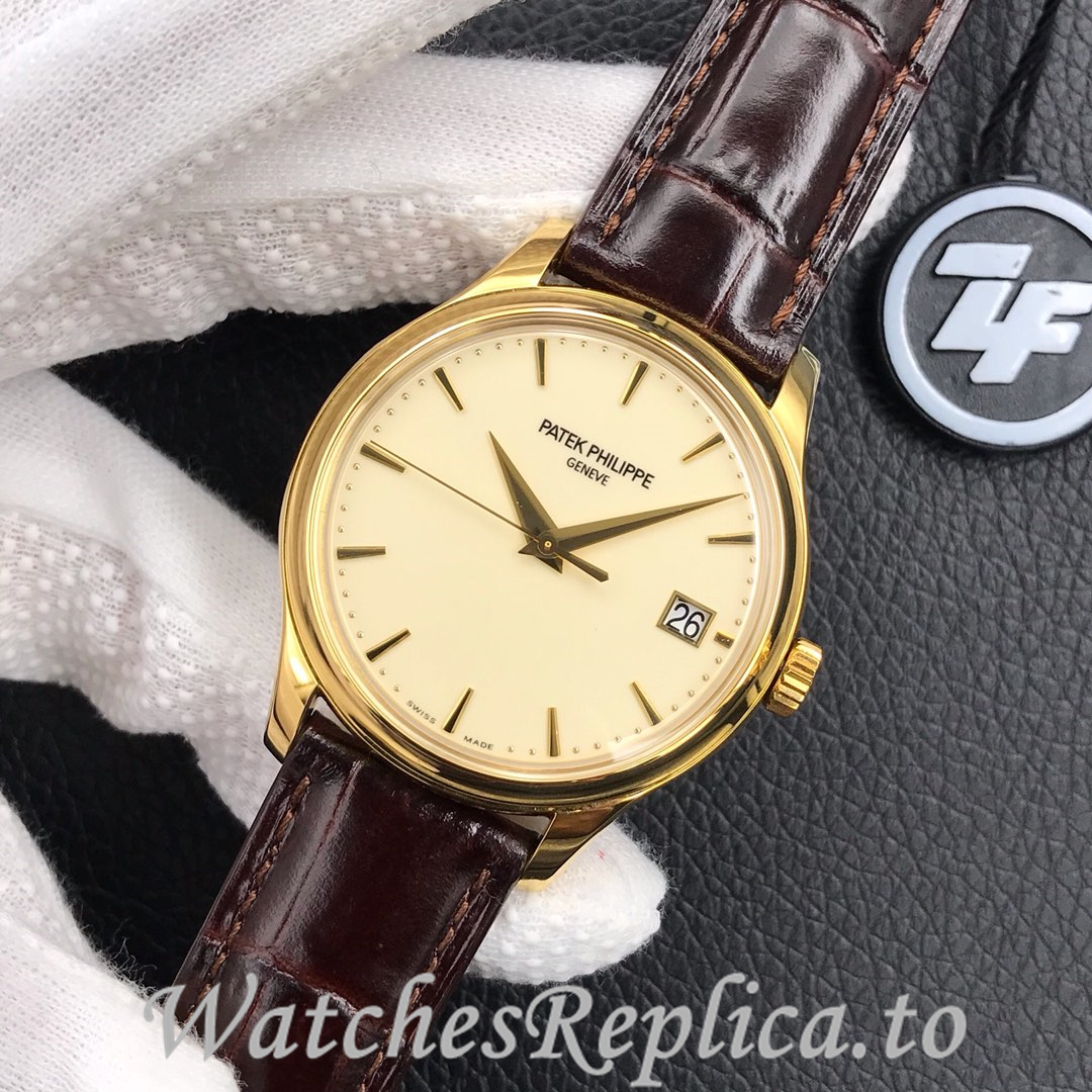 Patek Philippe Replica Calatrava 5227 Leather strap 39MM - WatchesReplica.is