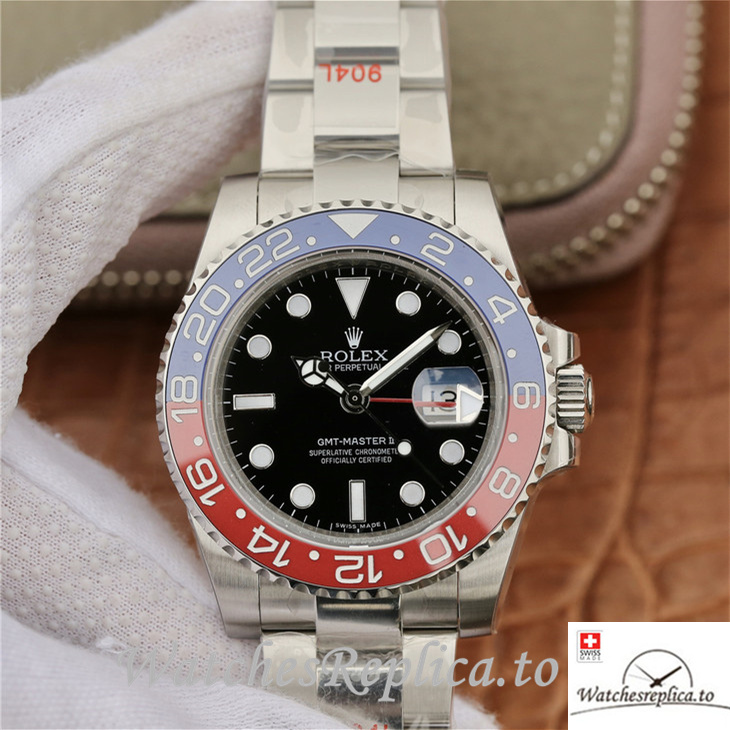 Swiss Rolex GMT-Master Replica 116719BLRO-0001 Stainless steel strap 40MM - WatchesReplica.is