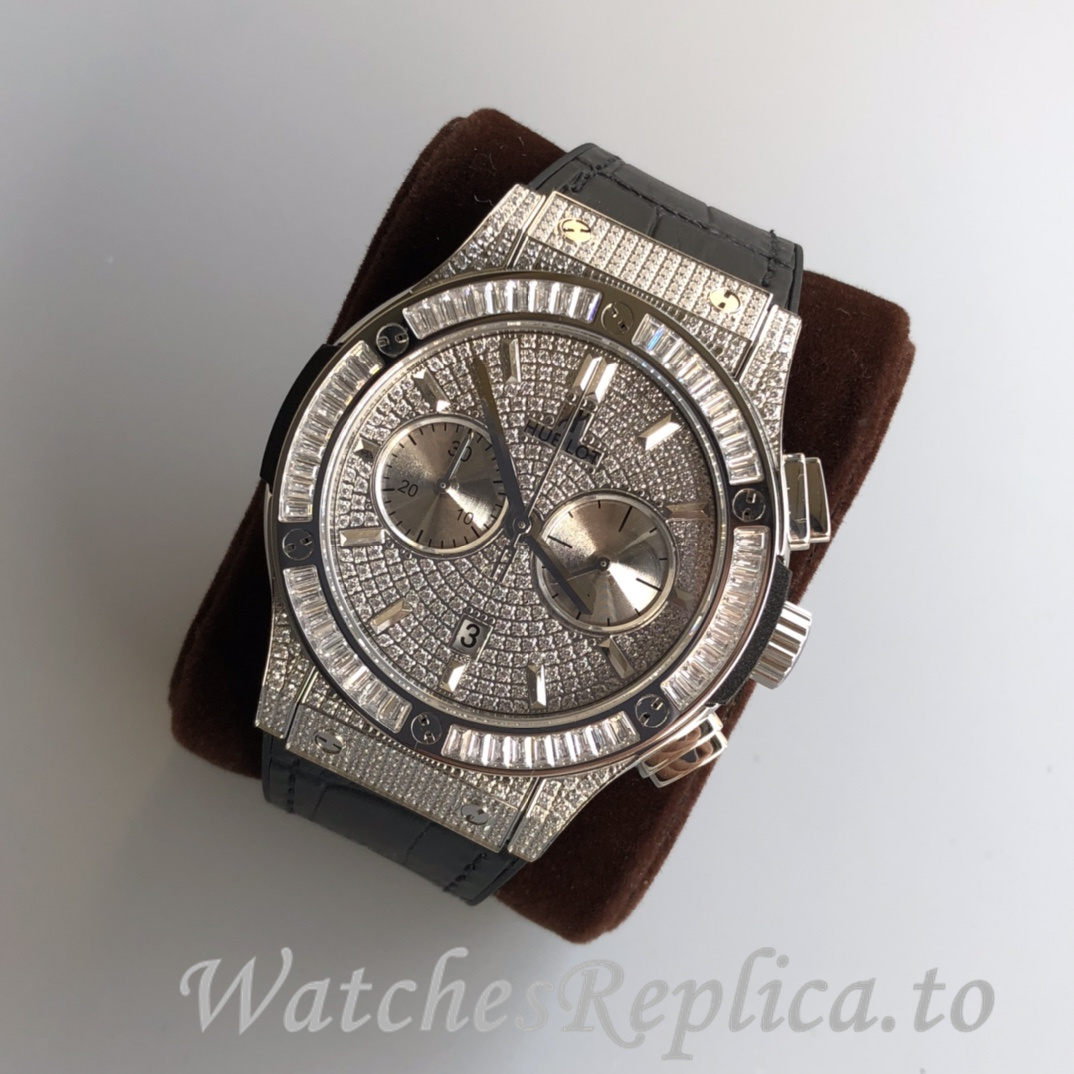 Hublot Replica Classic Fusion Gypsophila Chronograph Rubber strap 45MM - WatchesReplica.is