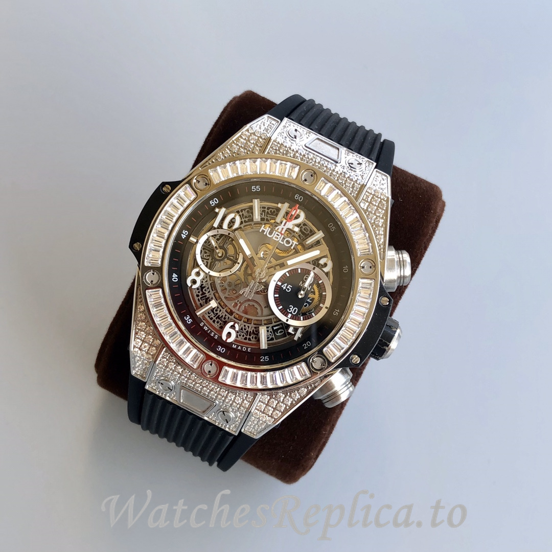 Hublot Replica Big Bang Gypsophila Chronograph v2 Rubber strap 45MM - WatchesReplica.is