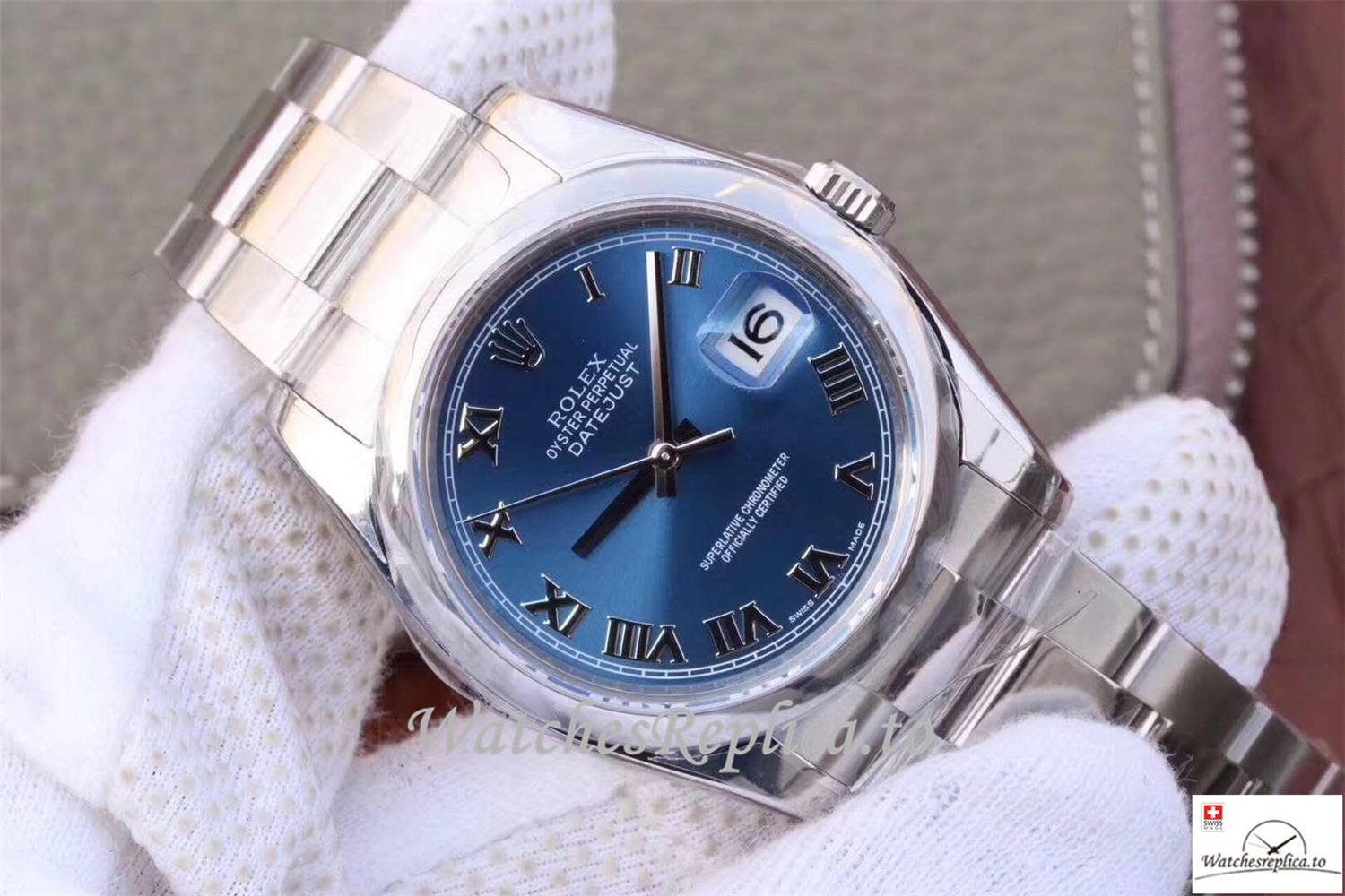 Swiss Rolex Datejust Replica 116334 Blue Dial 36MM - WatchesReplica.is