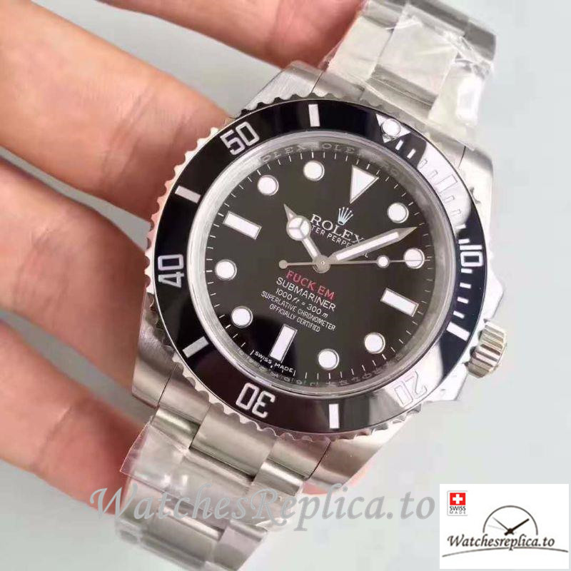 Swiss Rolex Submariner Replica 114060 001 Silver Strap 40MM - WatchesReplica.is