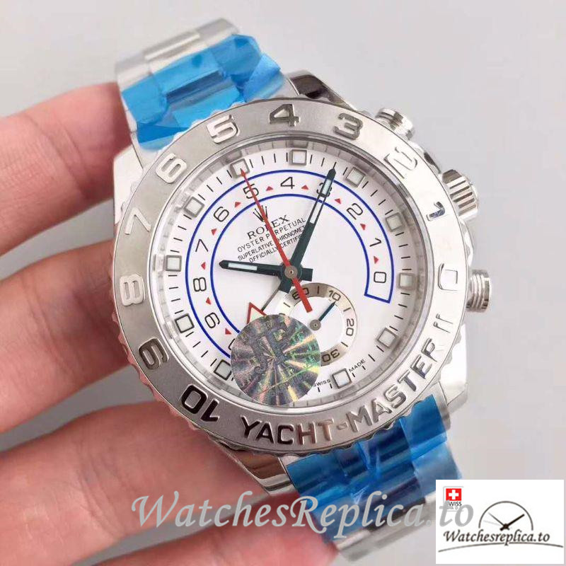 Swiss Rolex Yacht Master II Replica 116689 Silver Bezel 44MM - WatchesReplica.is