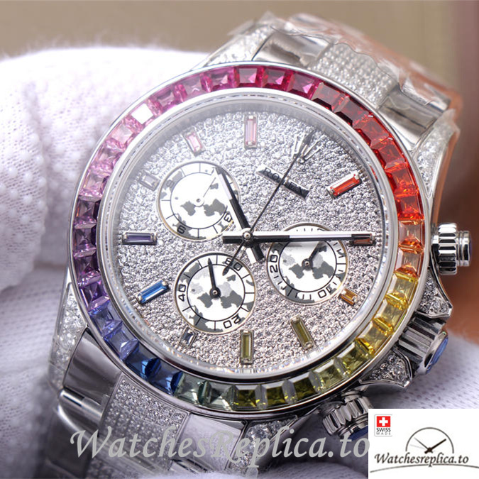 Swiss Rolex Daytona Replica 116599RBOW White Gold strap 40MM - WatchesReplica.is