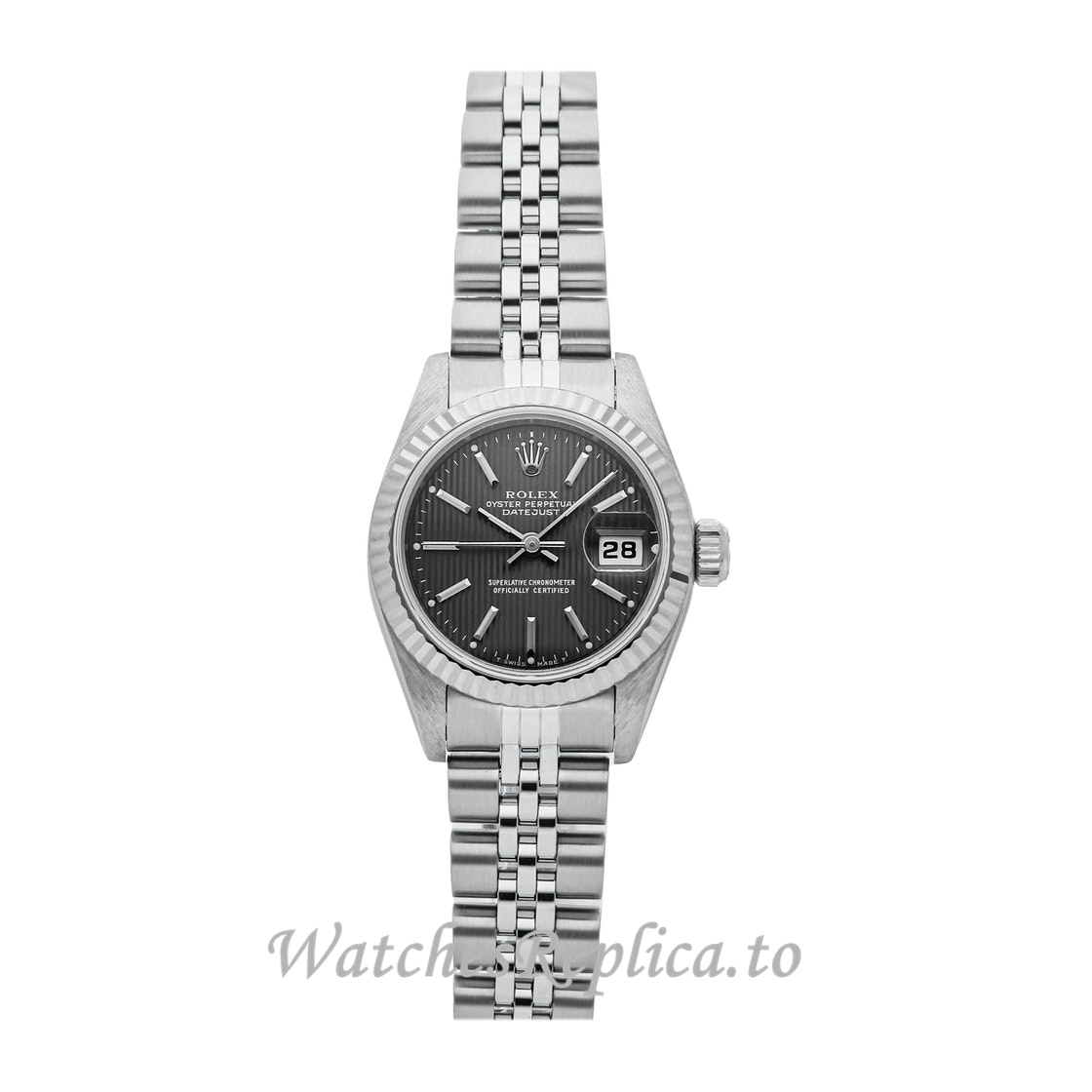 Replica Rolex Datejust 69174 26MM Grey Dial Ladies Watch - WatchesReplica.is