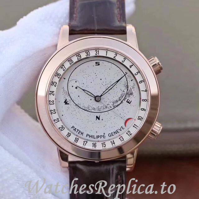 Patek Philippe Replica Complications 6102 Leather strap 44MM - WatchesReplica.is