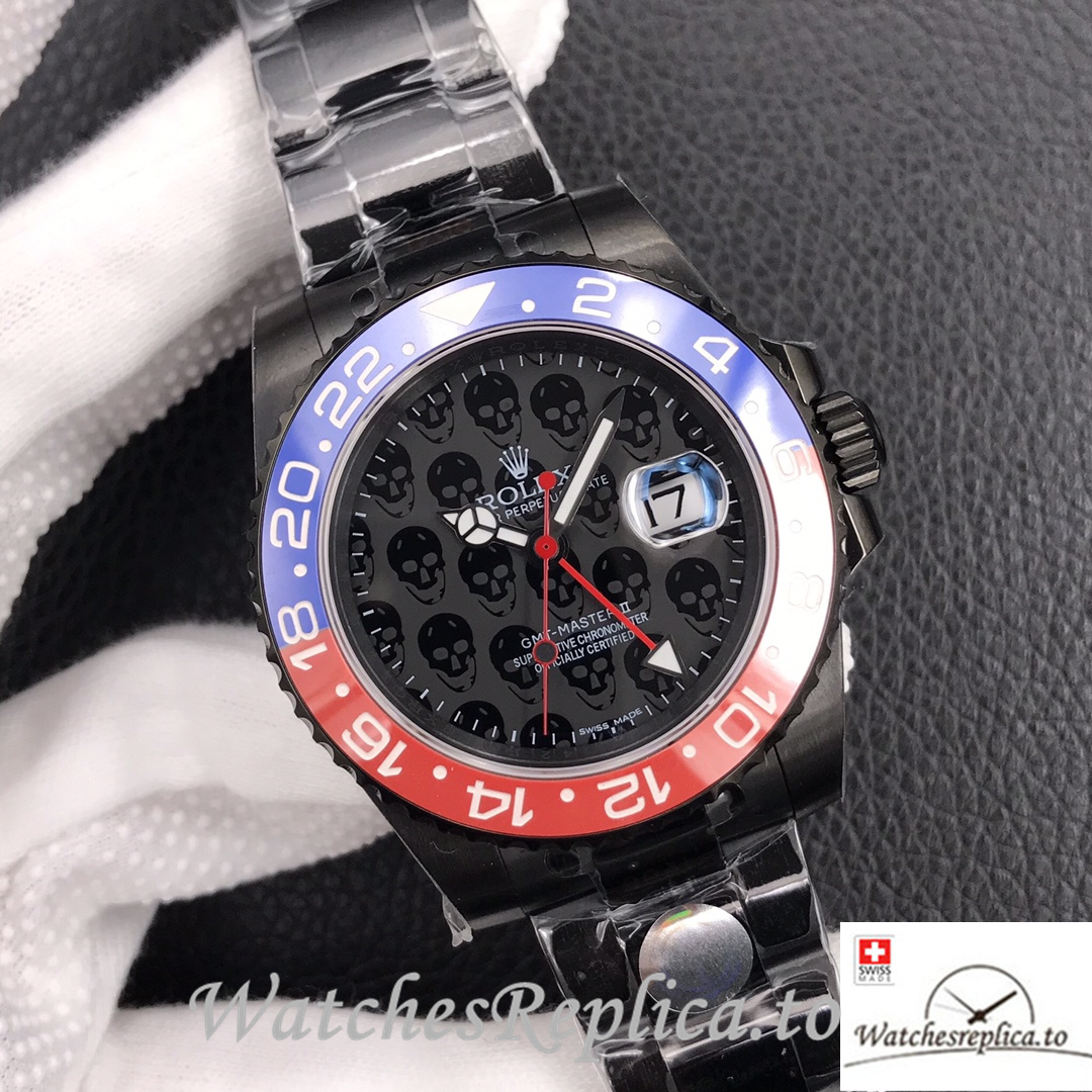 Swiss Rolex GMT-Master Replica Stainless steel strap 40MM - WatchesReplica.is