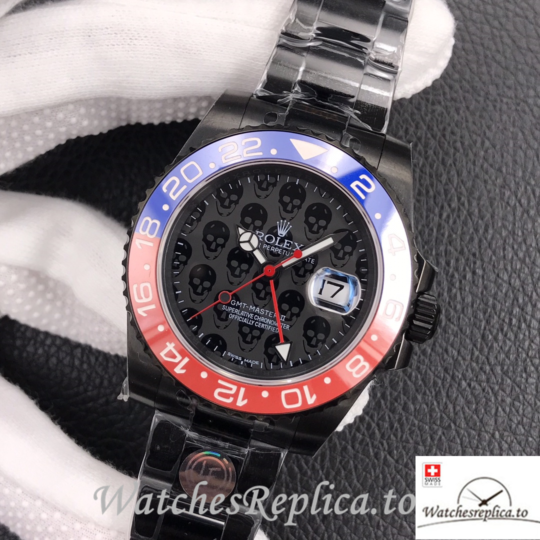 Swiss Rolex GMT-Master Replica Stainless steel strap 40MM - WatchesReplica.is