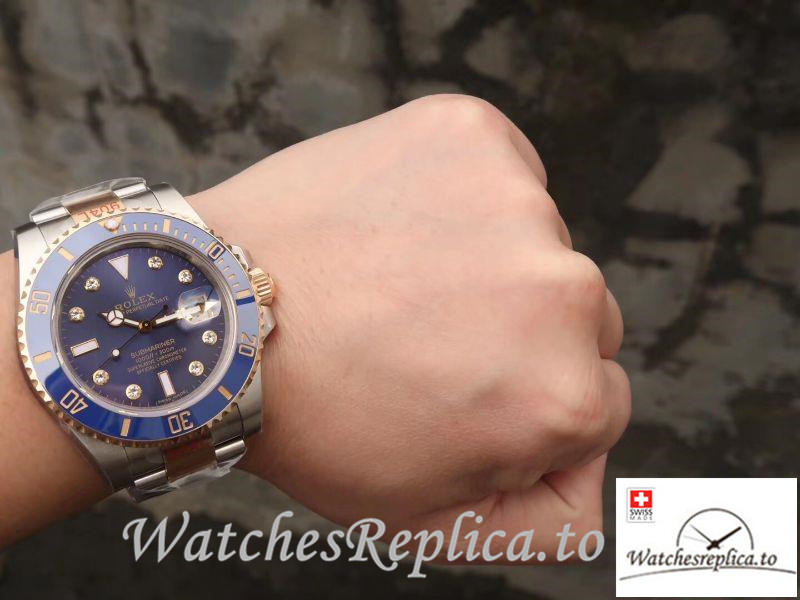 Swiss Rolex Submariner Date Replica 116613 Blue Bezel 40.5MM - WatchesReplica.is