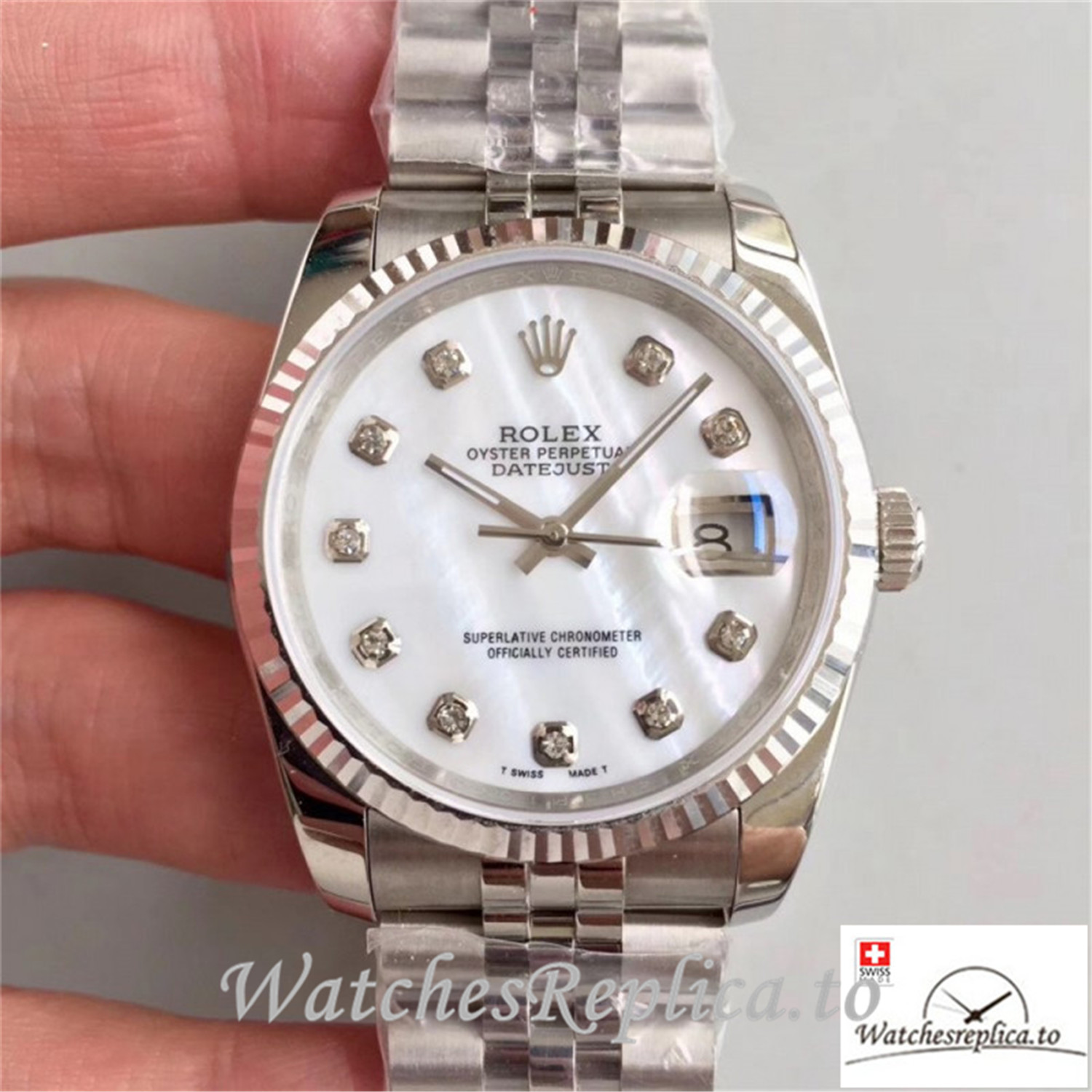 Swiss Rolex Datejust Replica 116234 013 Stainless Steel Bezel 36MM - WatchesReplica.is