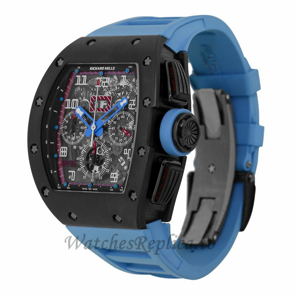 Richard Mille Replica Restivo Edition Titanium Blue Chronograph 50MM Watch M01107031 - WatchesReplica.is