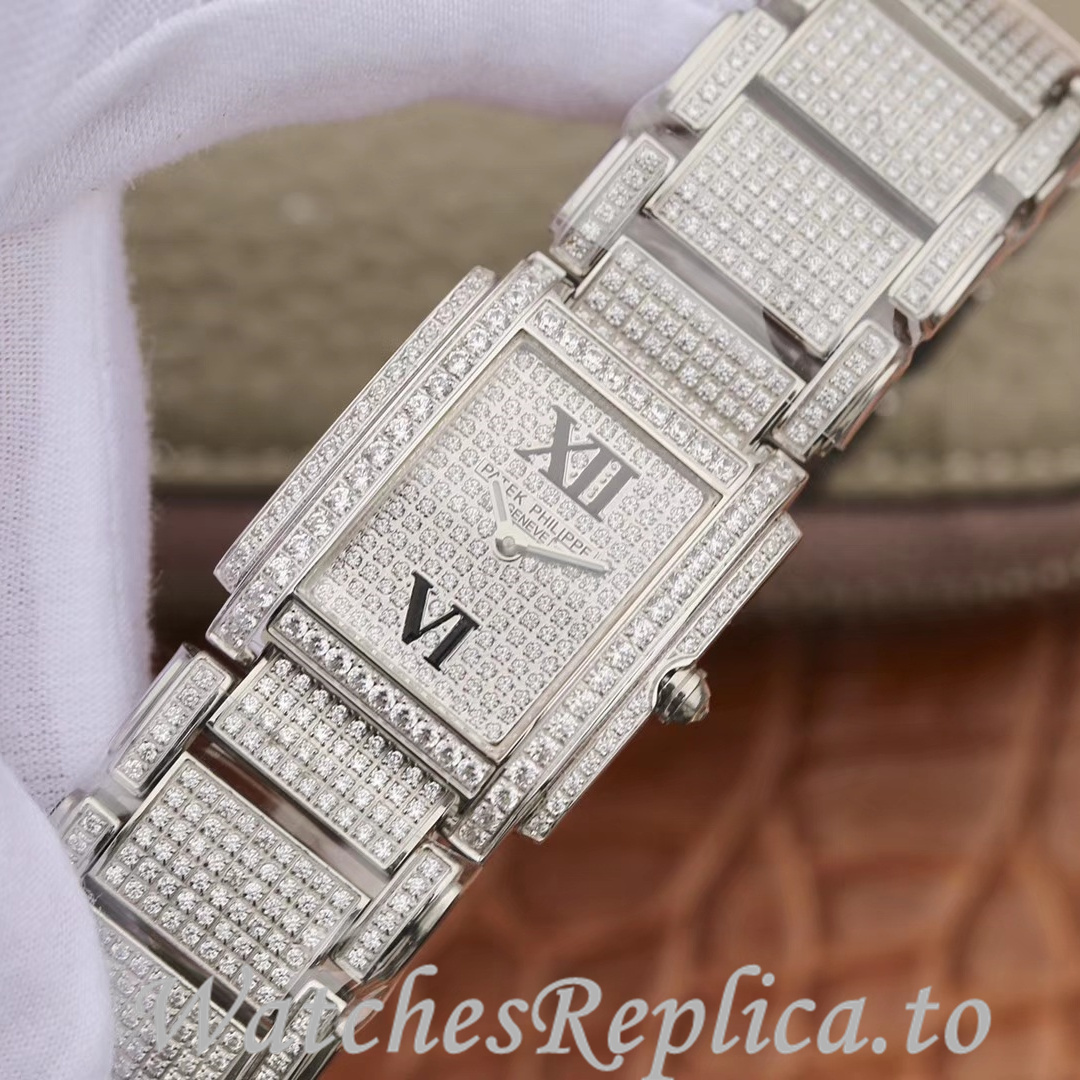 Patek Philippe Replica Twenty-4 White Gold strap 30MM - WatchesReplica.is