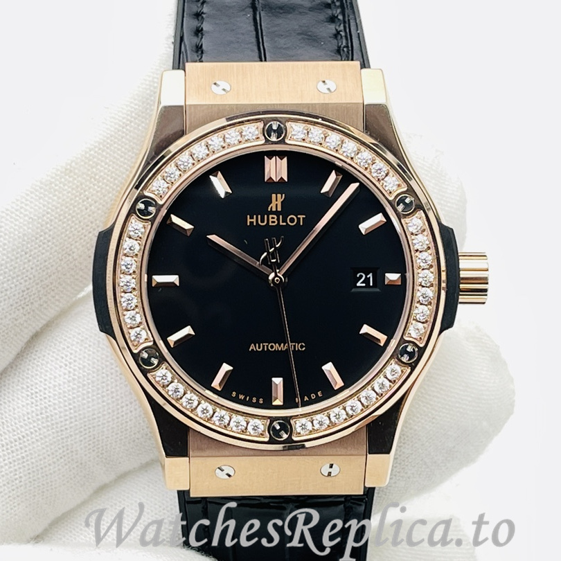Hublot Replica Big Bang Sang Bleu Leather strap 42MM - WatchesReplica.is