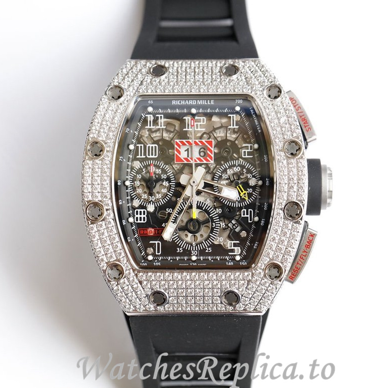 Richard Mille Replica RM011 Rubber strap 50MM - WatchesReplica.is