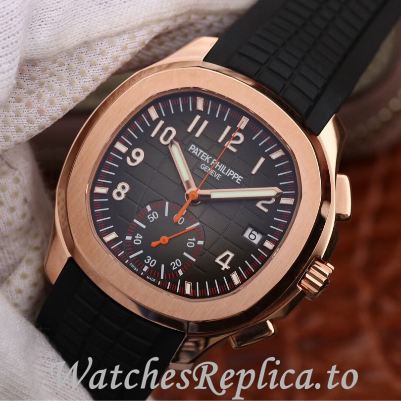 Patek Philippe Replica Aquanaut 5968A-001 Rubber strap 42.2MM - WatchesReplica.is