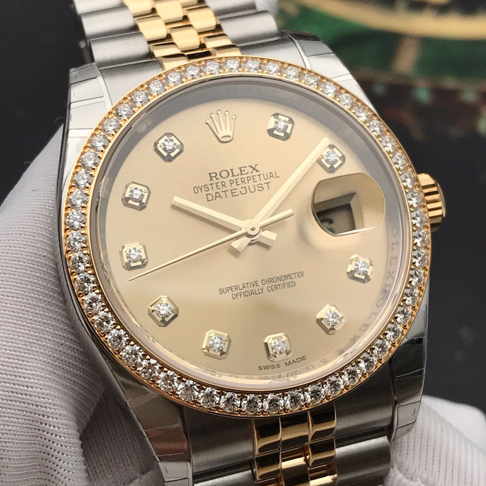 Rolex Datejust Champagne Diamond Dial 116243 - WatchesReplica.is