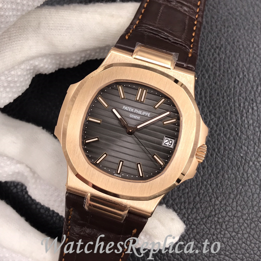 Patek Philippe Replica Nautilus 5711 Leather strap 40MM - WatchesReplica.is