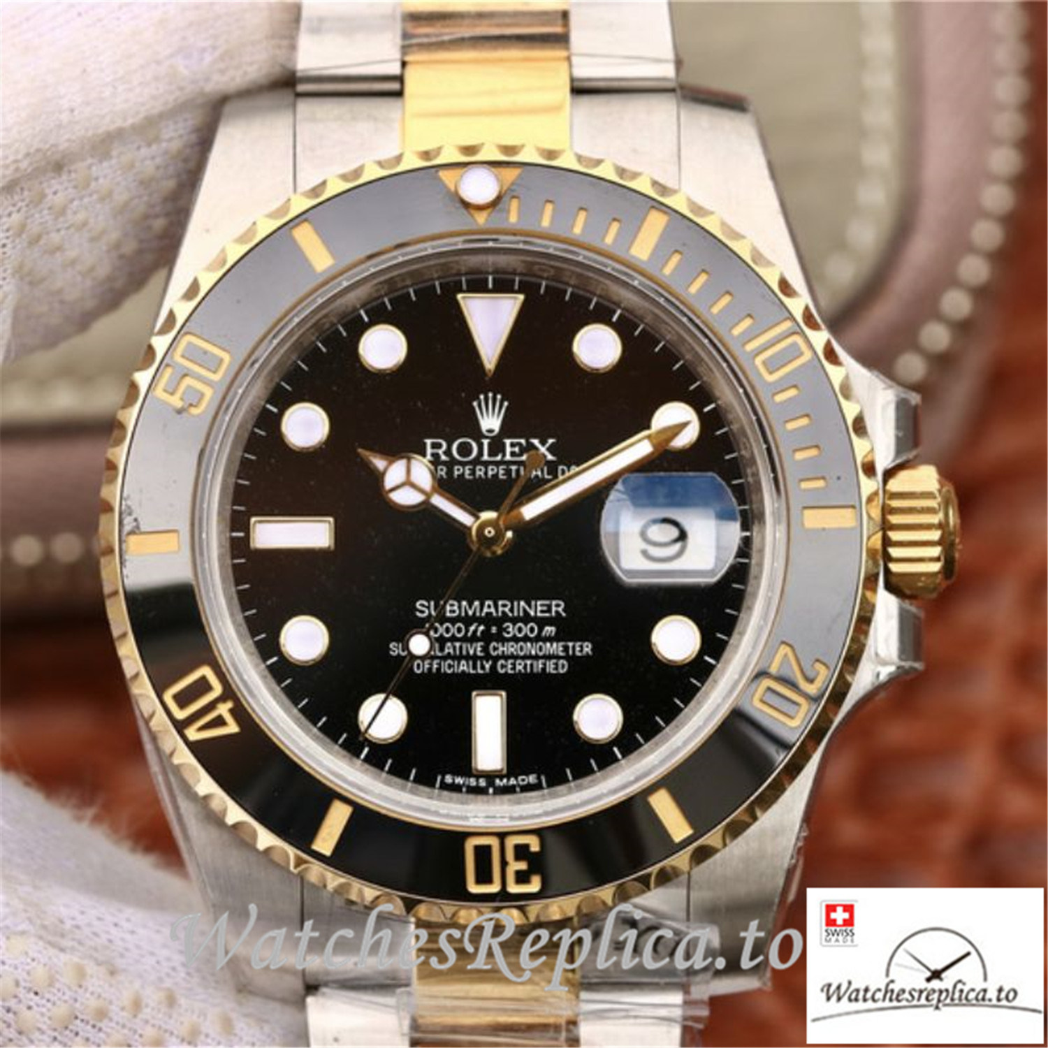 Swiss Rolex Submariner Date Replica 116613LN 002 Black Bezel 40MM - WatchesReplica.is