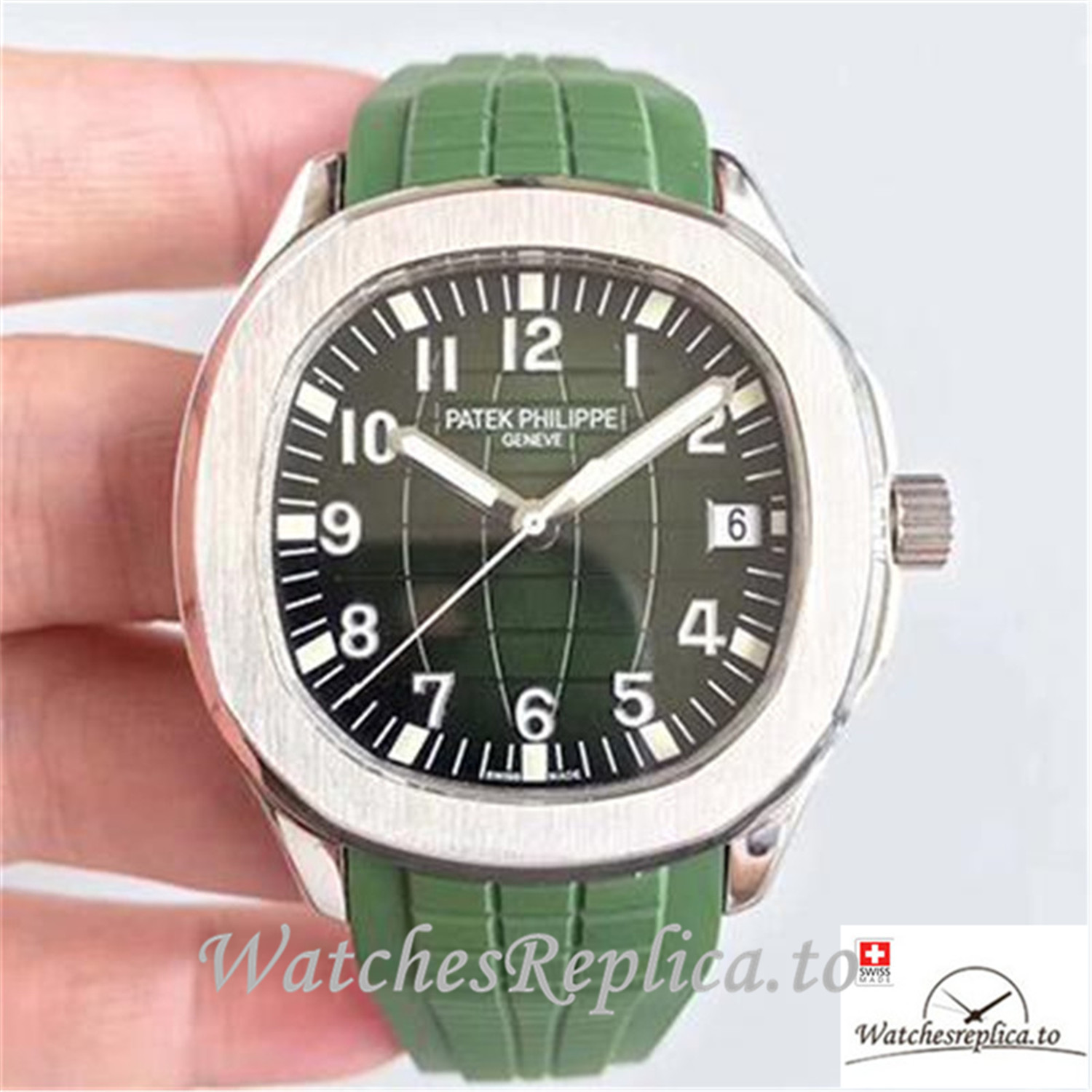Swiss Patek Philippe Aquanaut Jumbo Replica 5167A Green Strap 40.5MM - WatchesReplica.is