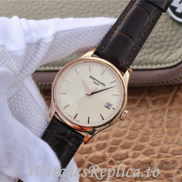 Patek Philippe Replica Calatrava 5227 Leather strap 39MM - WatchesReplica.is