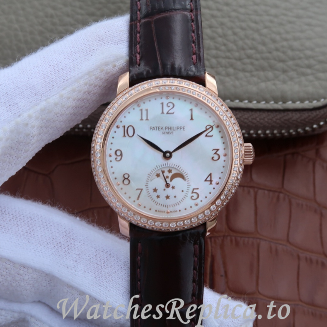 Patek Philippe Replica Complications 4968 Leather strap 33.3MM - WatchesReplica.is