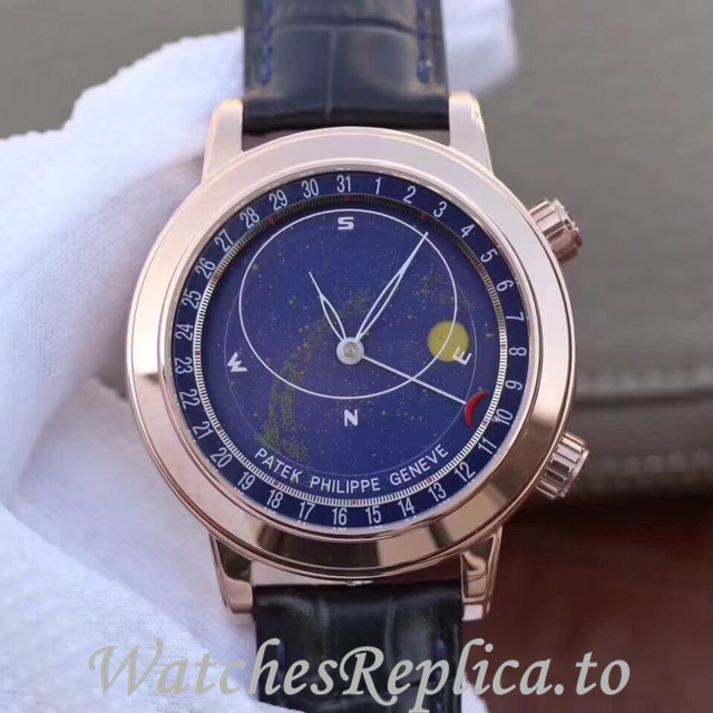 Patek Philippe Replica Complications 6102 Leather strap 44MM - WatchesReplica.is