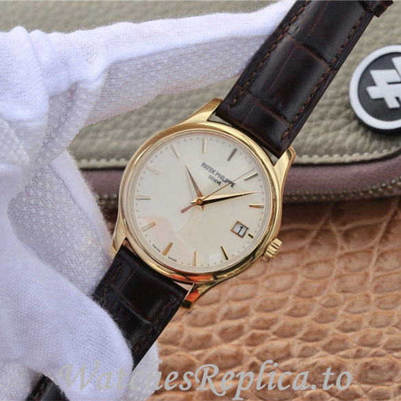 Patek Philippe Replica Calatrava 5227 Leather strap 39MM - WatchesReplica.is